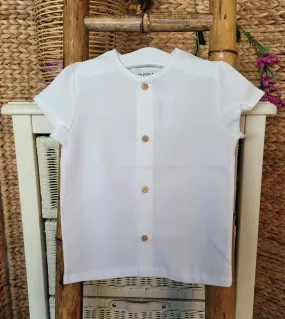 A Camisa niño 100% Algodón R130431 Blanco roto.