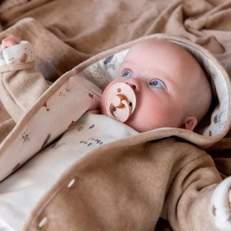 Chaquetón bebé taupe estampado bellotas de Feetje