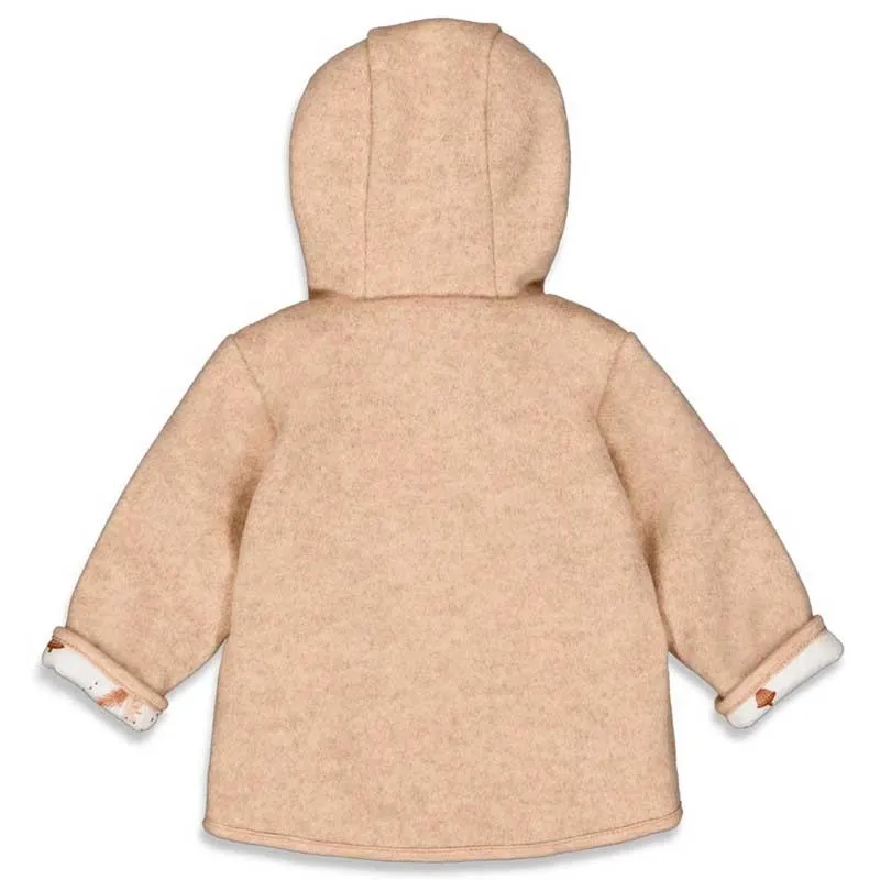 Chaquetón bebé taupe estampado bellotas de Feetje