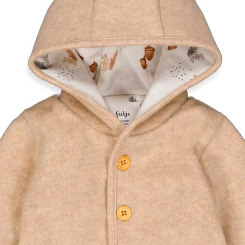 Chaquetón bebé taupe estampado bellotas de Feetje