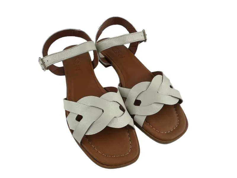 CLKS | Sandalias piel planas mujer blanco hielo Erika