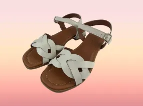 CLKS | Sandalias piel planas mujer blanco hielo Erika