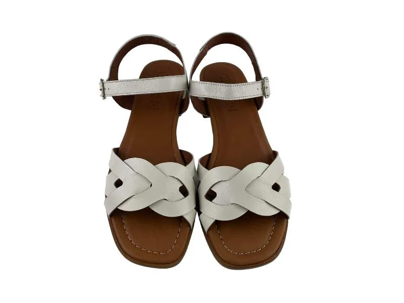 CLKS | Sandalias piel planas mujer blanco hielo Erika