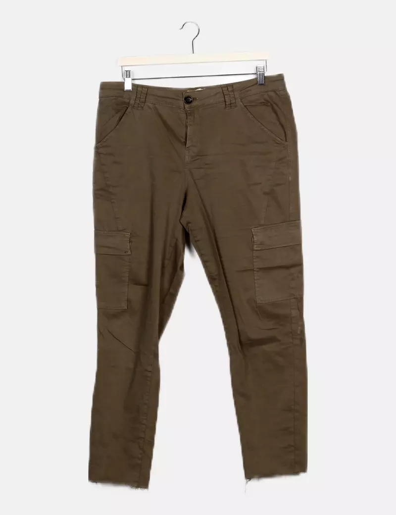 Mango Pantalón cargo verde