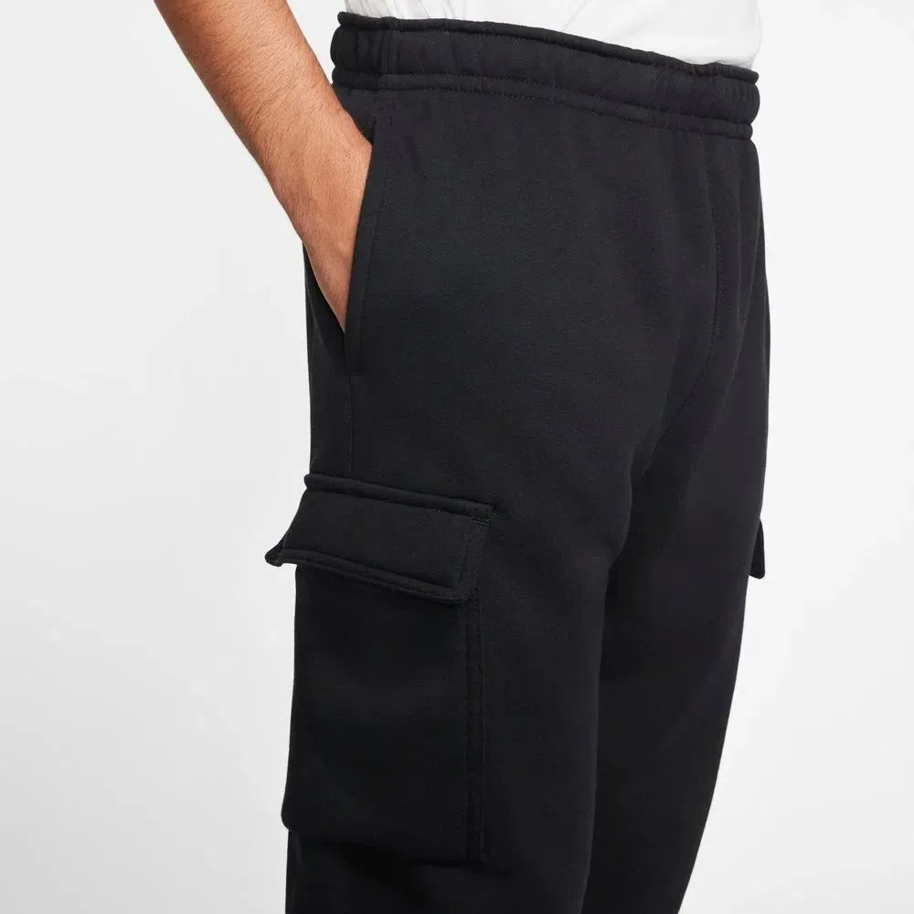 Pantalón Cargo Urbano Hombre Nike Sportswear Club Fleece Negro