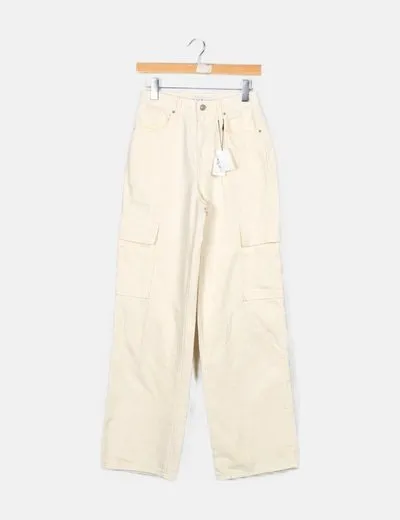 Primark Pantalón cargo beige