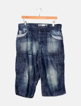 Primark Pantalón pirata denim azul cargo