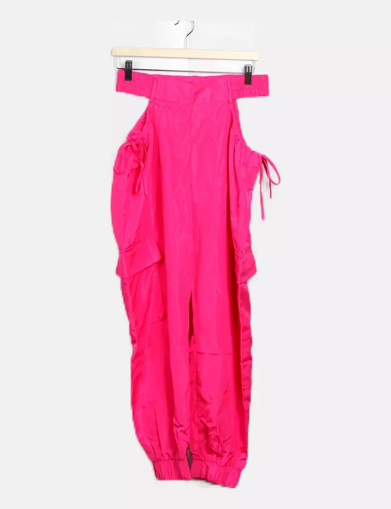 SHEIN Pantalón cargo rosa