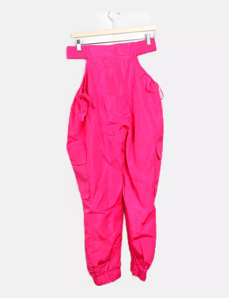 SHEIN Pantalón cargo rosa