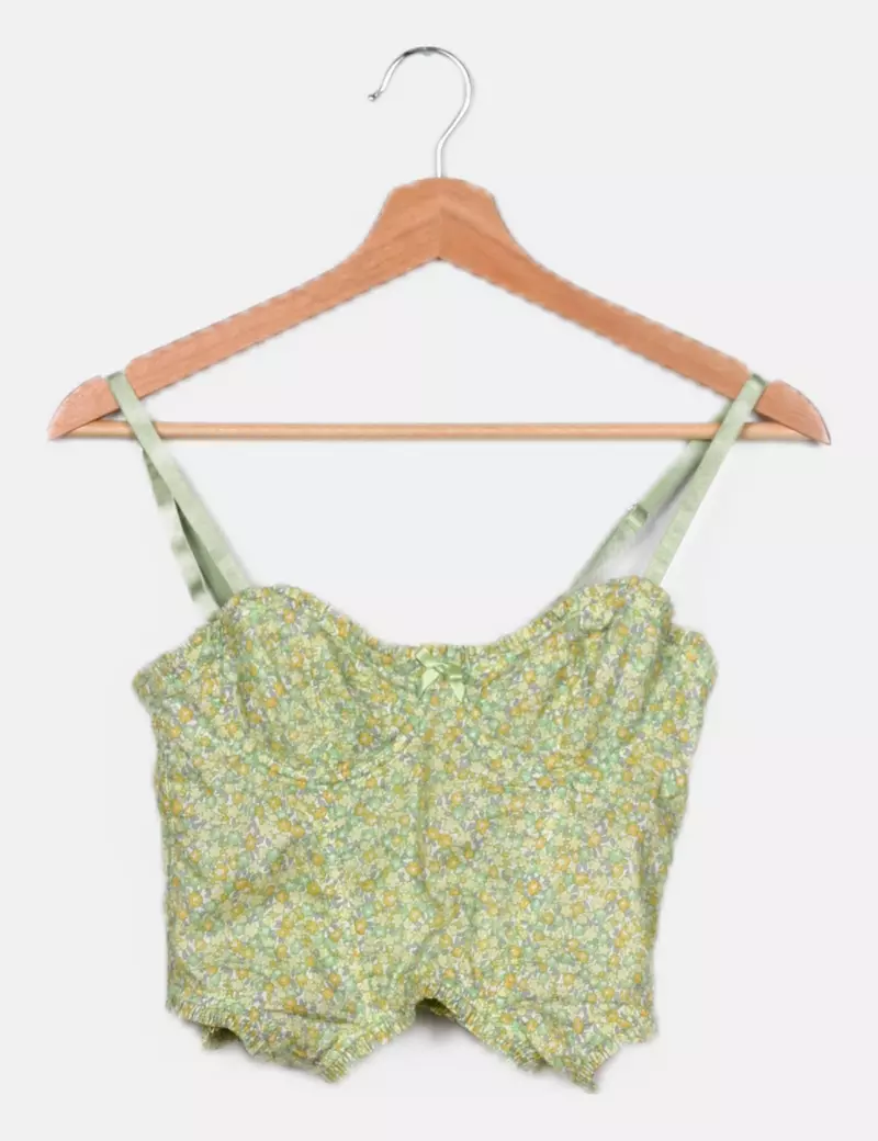 Urban outfitters Corset verde print floral