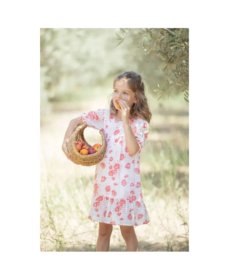 Vestido Niña TARTINE ET CHOCOLAT Blanco Flores de Algodón