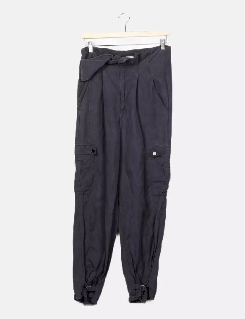 Zara Pantalon azul cargo